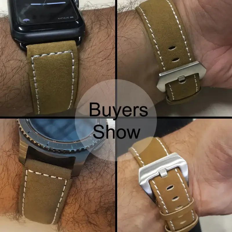 Suunto Slim Stitched Leather Band - Strap fit examples