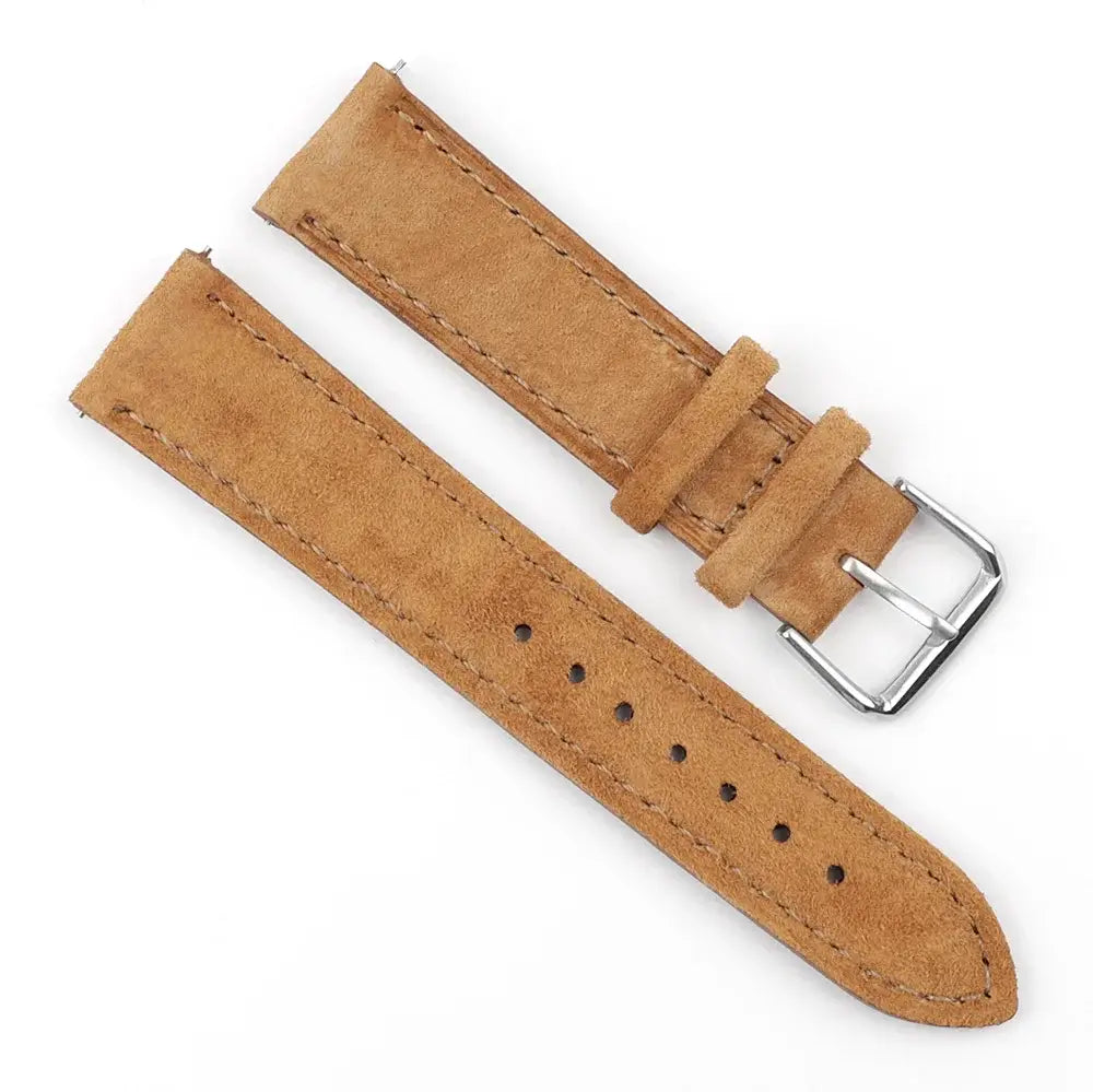 Samsung Galaxy Watch Stitched Suede Leather Band in Tan