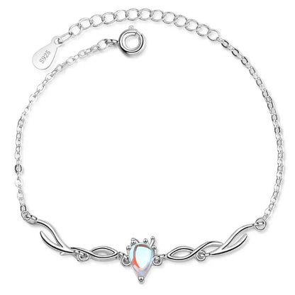 Simulated Moonstone Deer Bracelet, 925 Sterling Silver, photo 6
