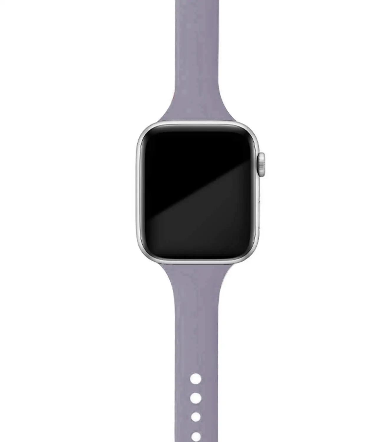 Apple Watch Silicone Band in soft lavender color, showcasing comfort and stylish design for everyday wear.