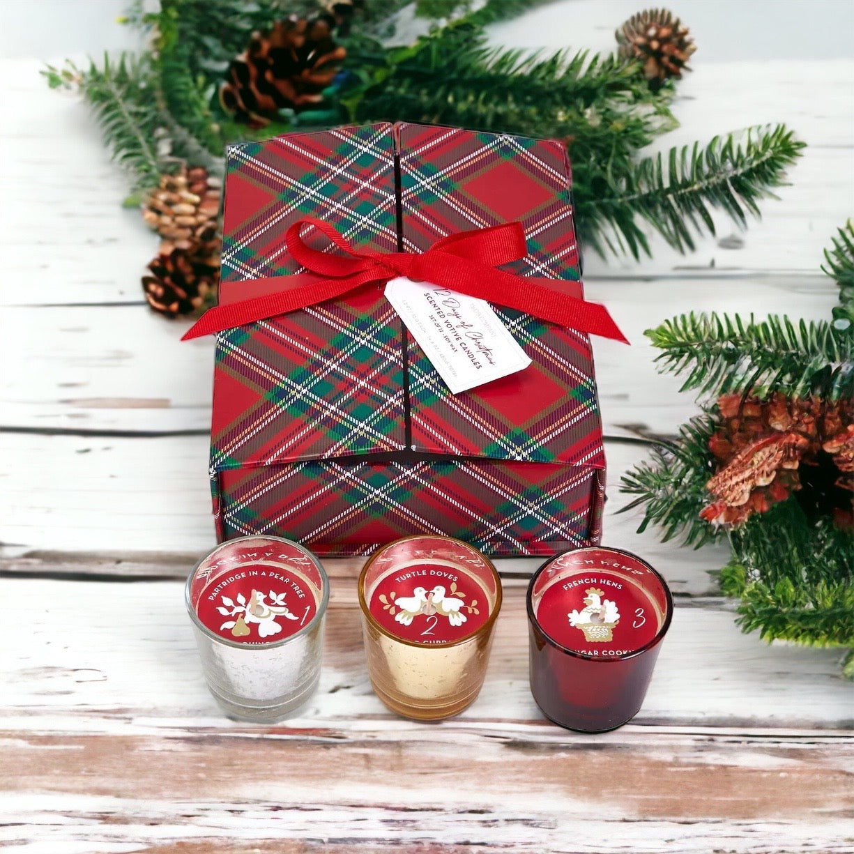Advent Candle Set 12 Scented Candles in Gift Box - Twelve Days Of Christmas by Cerise Thalassa