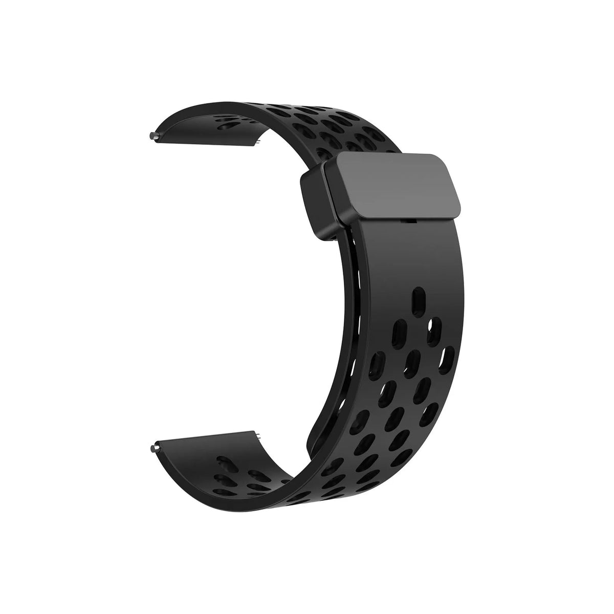 Polar Perforated Silicone Band with Magnetic Clasp — Black / Black Clasp
