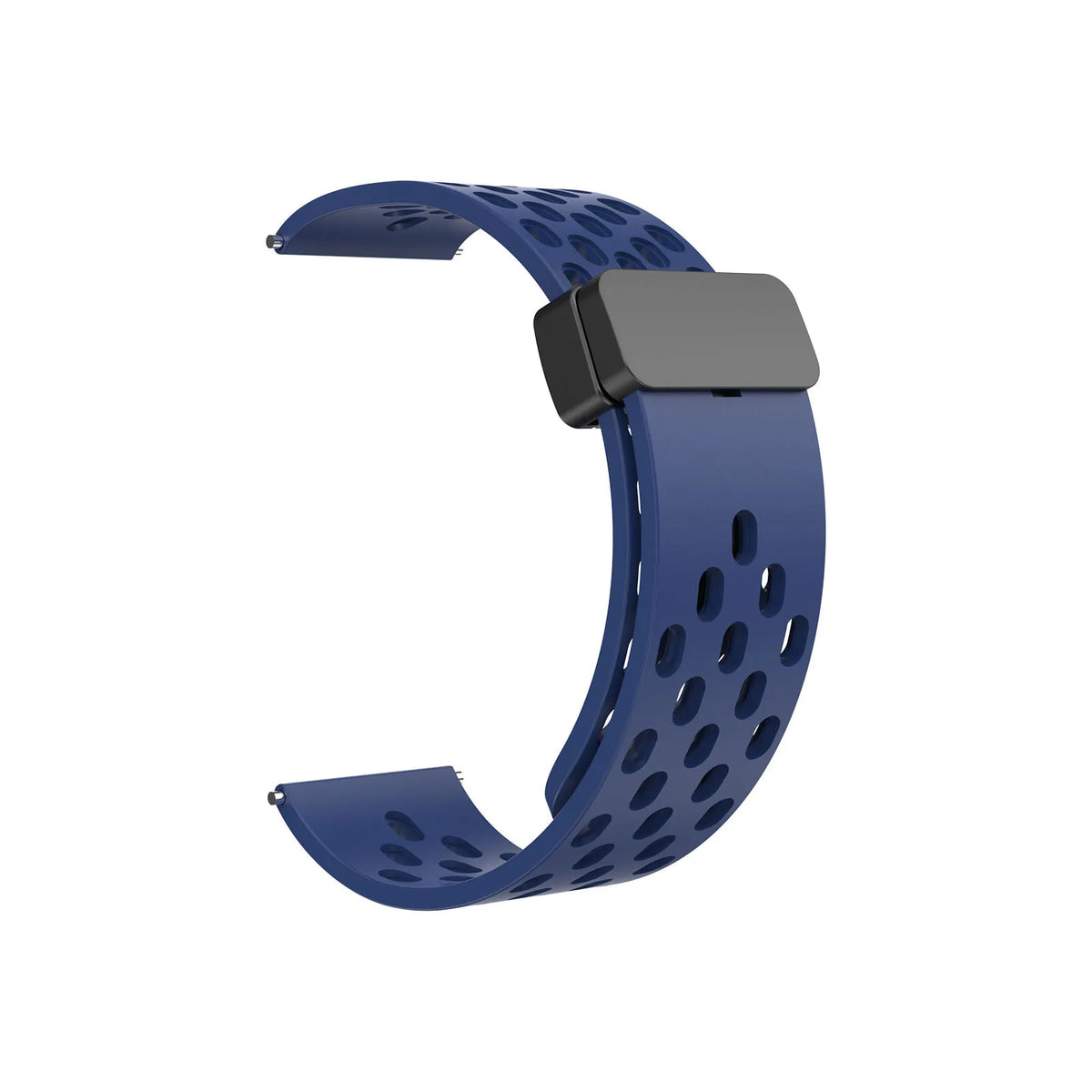 Polar Perforated Silicone Band with Magnetic Clasp — Navy Blue / Black Clasp