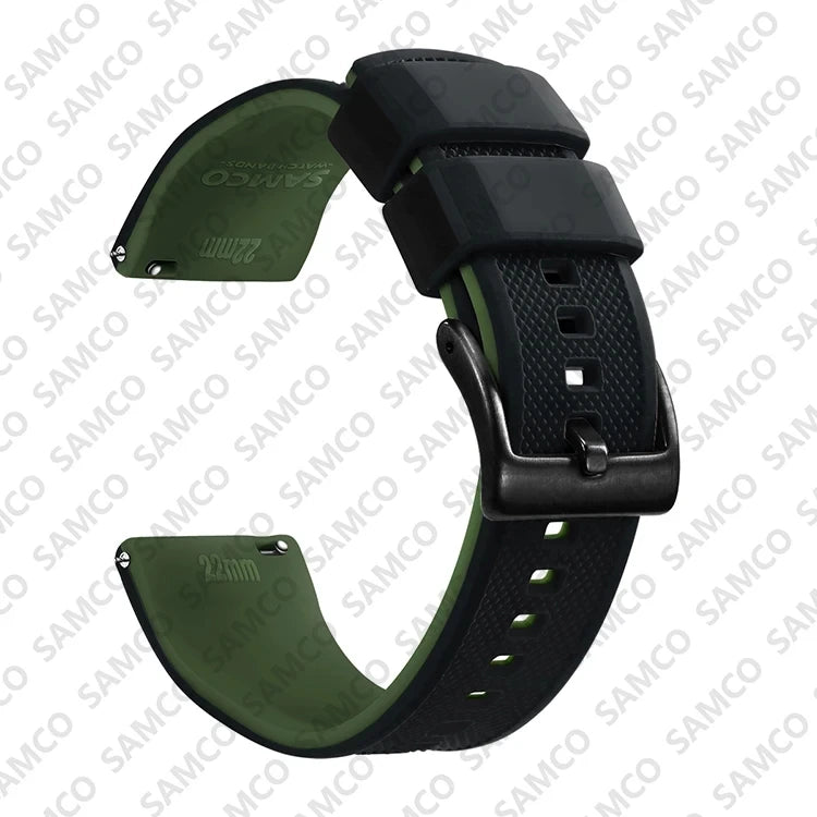 Polar Textured Silicone Band with Buckle Choices – Black / Army Green / Black Buckle