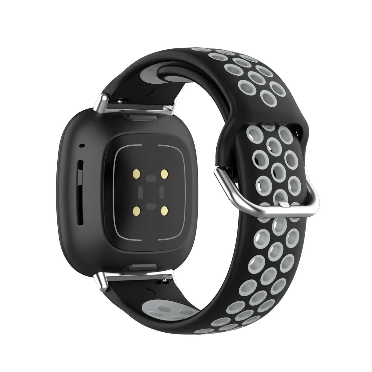 Fitbit Versa 3/4 & Sense 1/2 Two-Tone Perforated Band - Black / Gray