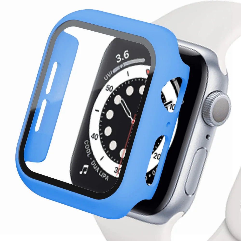 Quality blue protective case for Apple Watch, offering style and robust protection from scratches and drops.