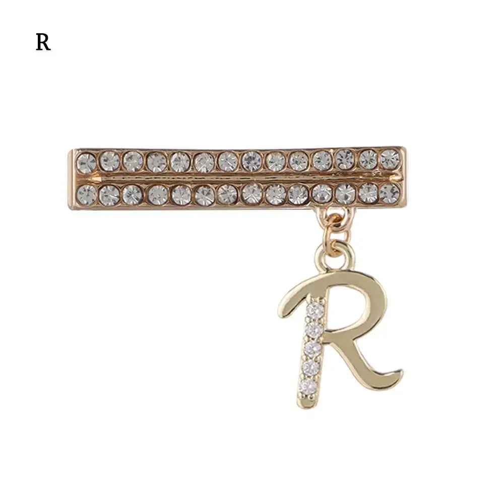 Decorative gold letter charm "R" with crystals for Apple Watch band, perfect for adding luxe style and personalization.