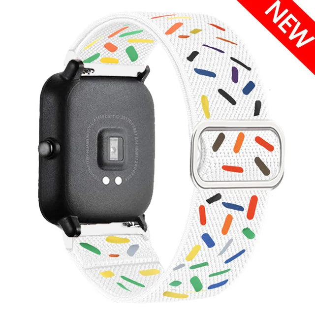 COROS Adjustable Elastic Fabric Watch Band - White Confetti