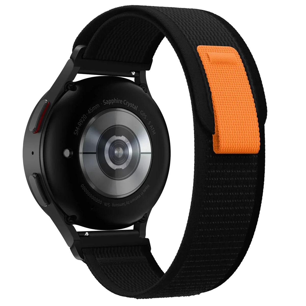 Polar Nylon Trail Loop Watch Band with Pull Tab — Black