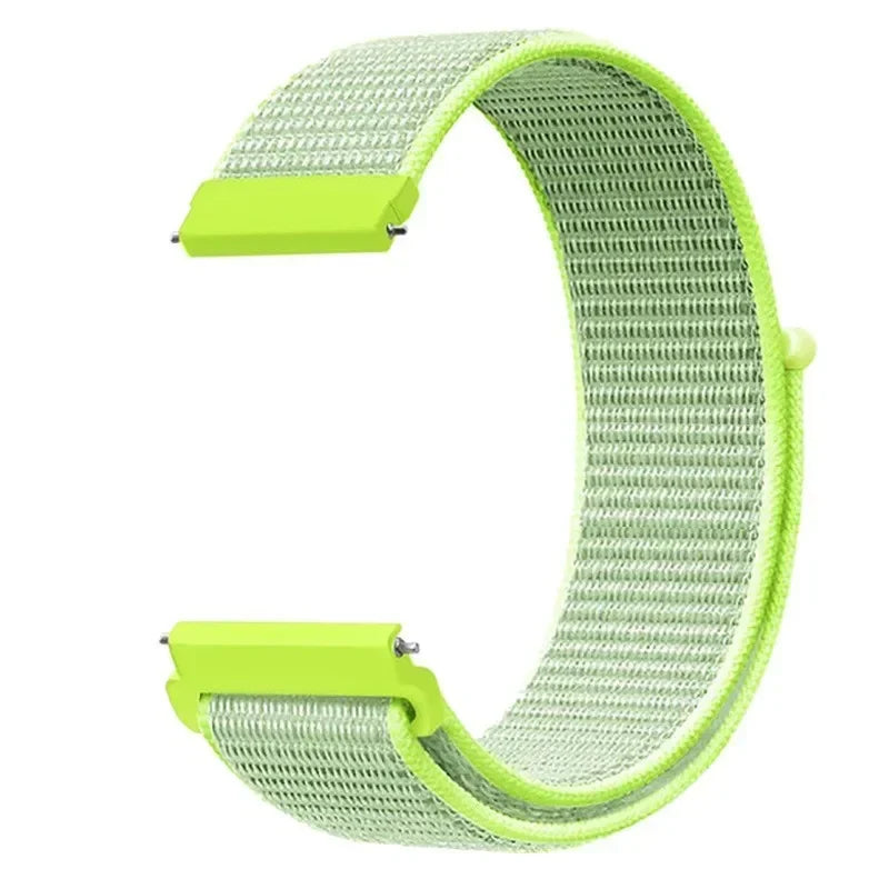 COROS Adjustable Nylon Loop Watch Band in Colors & Camo - Light Yellow Green