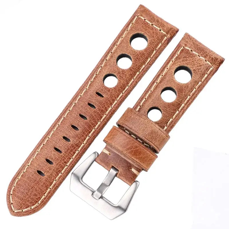 Samsung Galaxy Watch Three-Hole Rally Leather Band in Brown