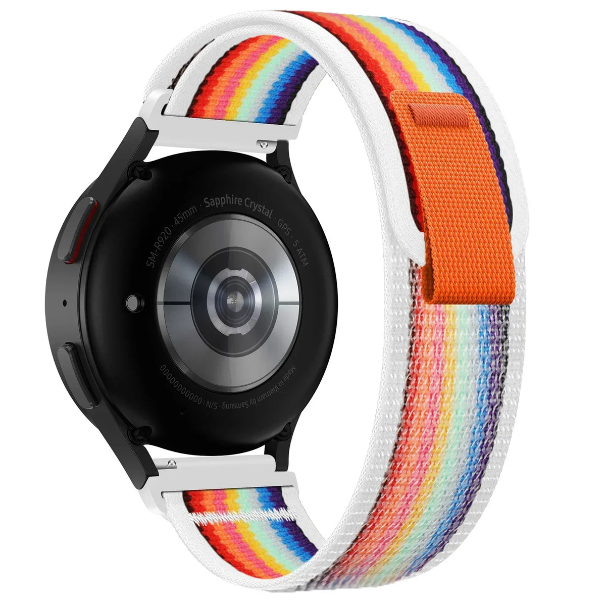 Polar Nylon Trail Loop Watch Band with Pull Tab — Rainbow