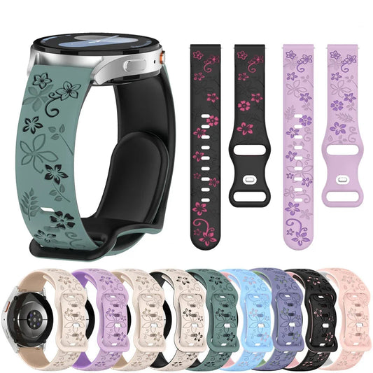 Floral Engraved Silicone Band in several colors