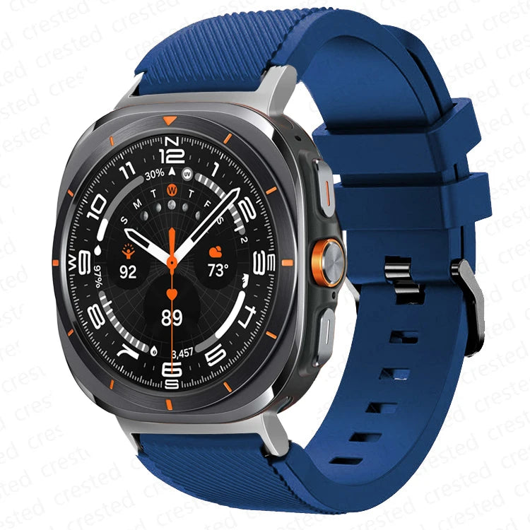 Samsung Galaxy Silicone Sport Watch Band - 20mm/Ultra+Ultra2 in dark green, designed for comfort and durability.