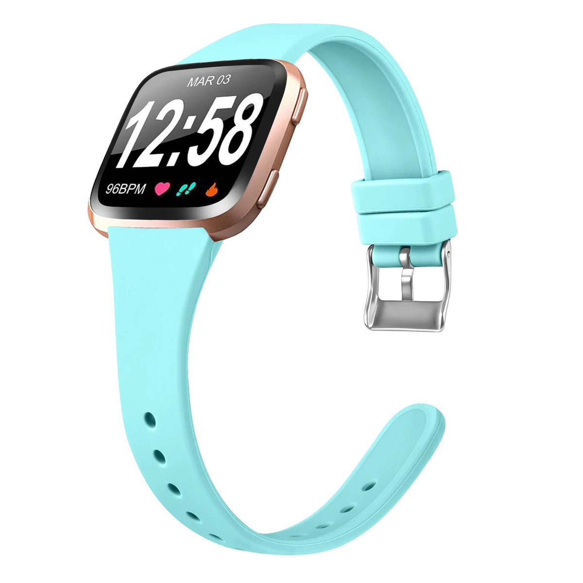 Fitbit Versa 2 Slim Silicone Buckle Band - Aqua