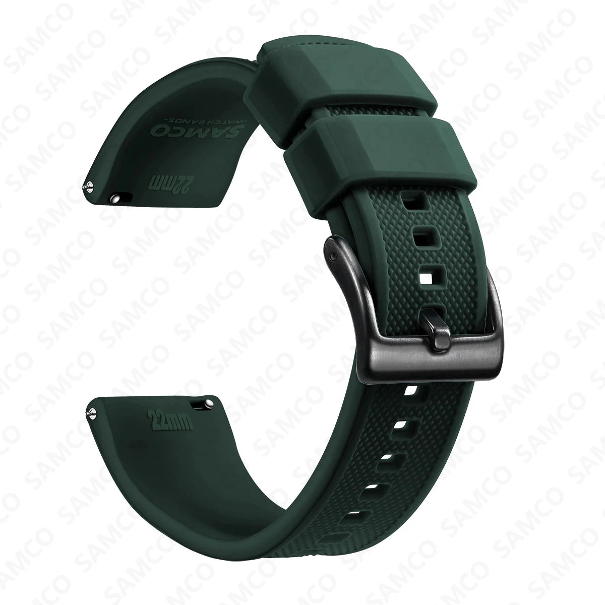 OnePlus Watch Band Quick Release Silicone Strap Sweat Resistant Black with buckle and 22mm compatibility.