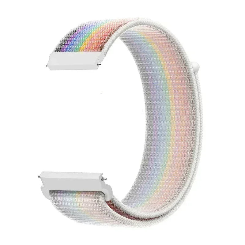 Polar Woven Nylon Hook-and-Loop Band – Pastel Rainbow Stripes