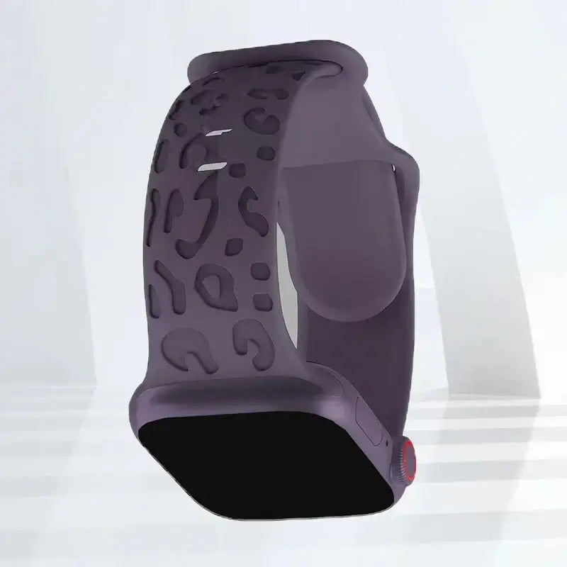 Plum Leopard silicone Apple Watch band