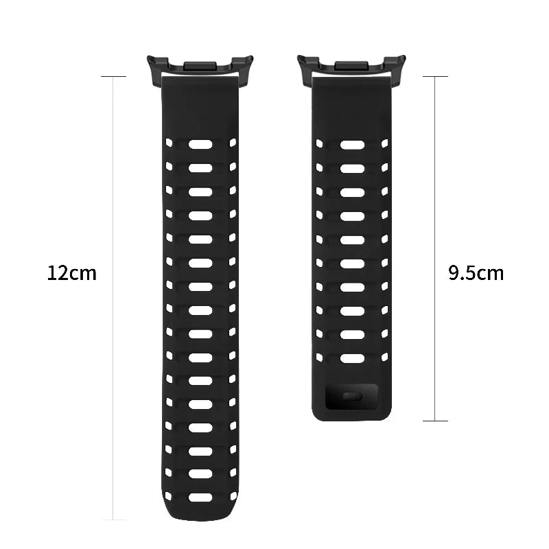 Samsung Galaxy Silicone Watch Band - Magnetic Watch8/Watch8 Classic/Watch9/Ultra/Ultra2 dimensions showing 12cm and 9.5cm length.