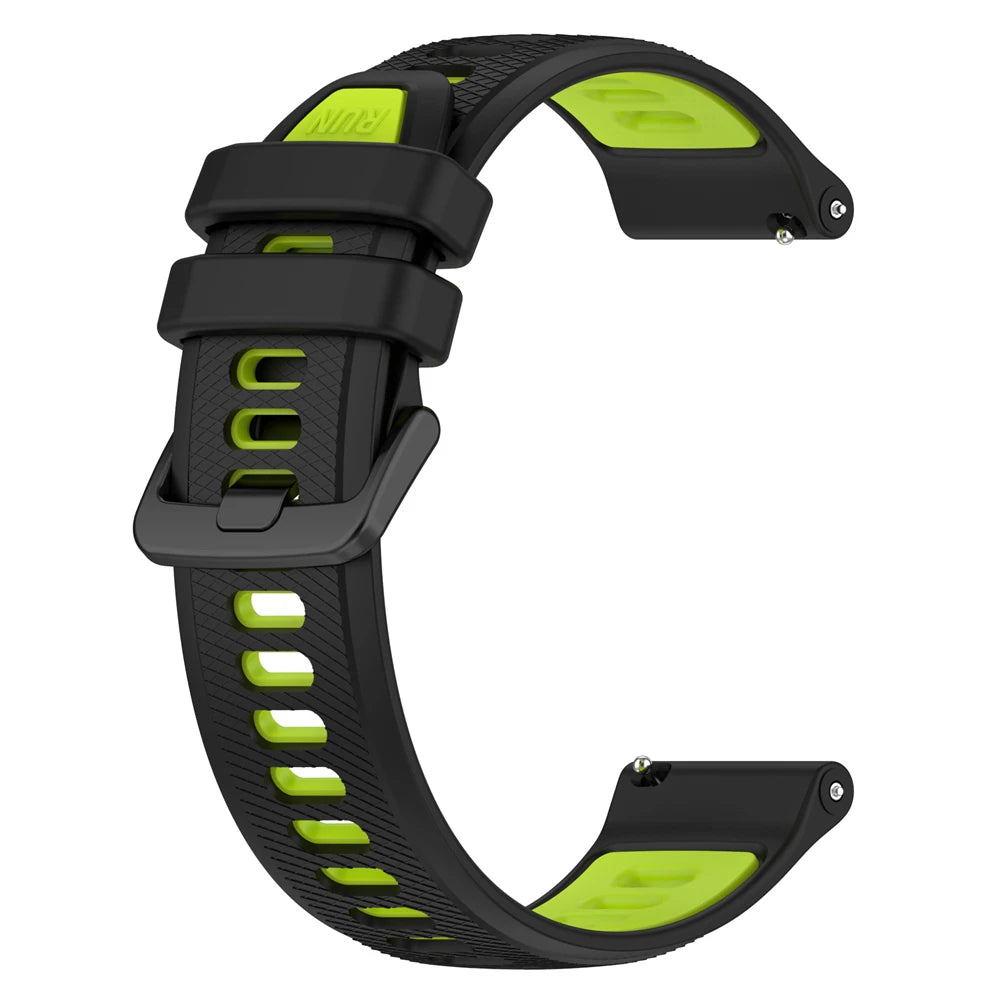 COROS Textured Silicone Sport Band in Solid and Two-Tone Colors – Black / Lime Green