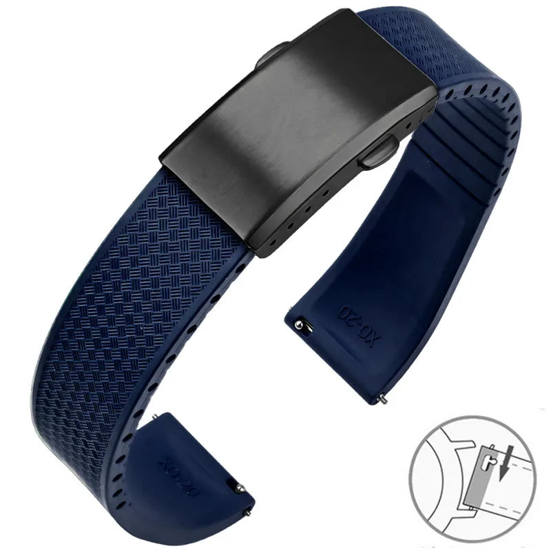 Garmin FKM Rubber Band in Navy Blue with Black Clasp