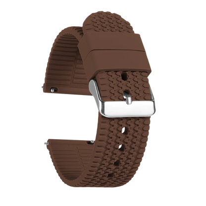 Tread Pattern Silicone Band in Brown