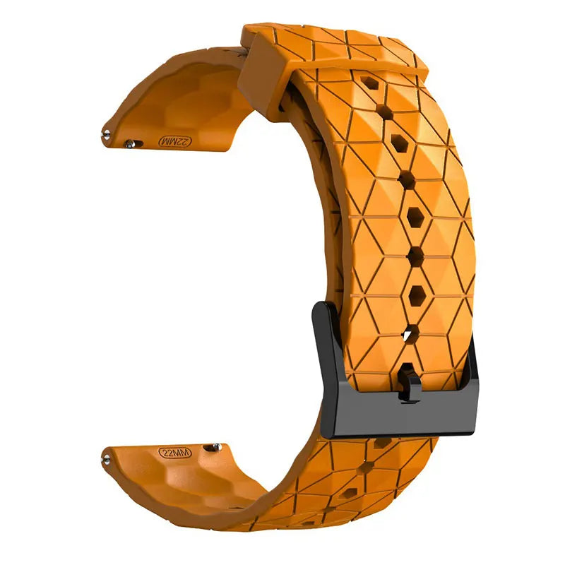 COROS Geometric Silicone Watch Band with Black Buckle - Amber
