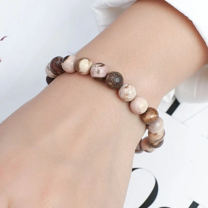 Zebra Jasper Bead Stretch Bracelet