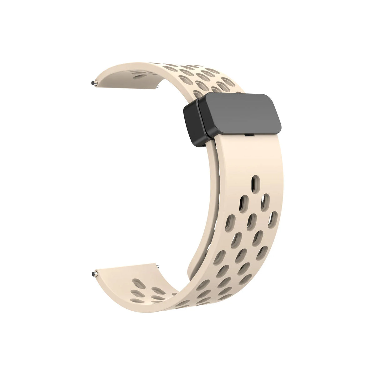 OnePlus Smartwatch Bands Silicone Magnetic Loop Strap Replacement in beige with breathable design.