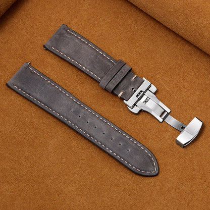 Calfskin Butterfly Clasp Band in Gray