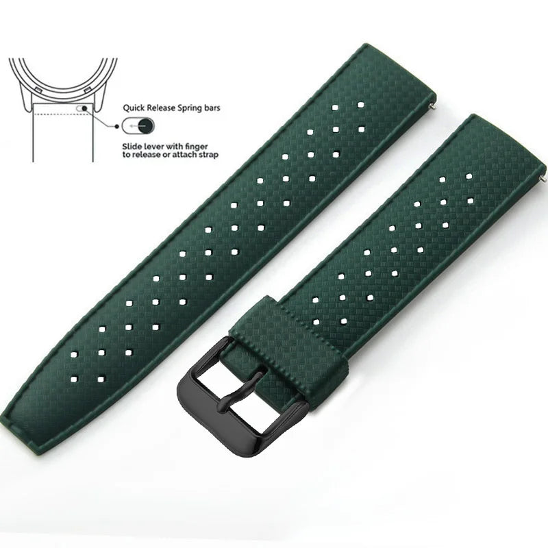 Tropic Silicone Band for Polar – Forest Green / Black Buckle (Option 4)
