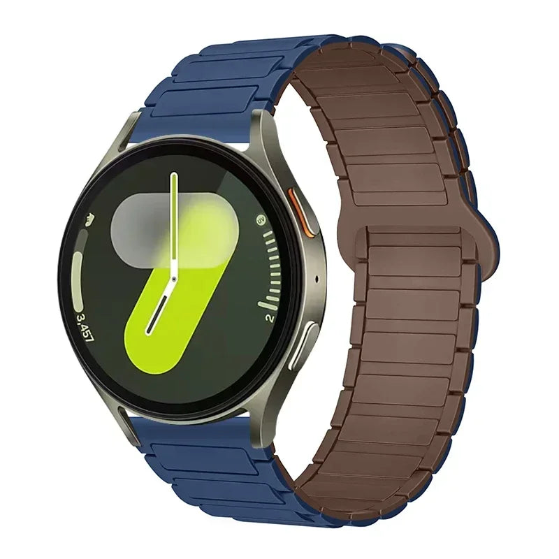 COROS Ribbed Magnetic Silicone Loop Band – Blue / Chocolate Brown