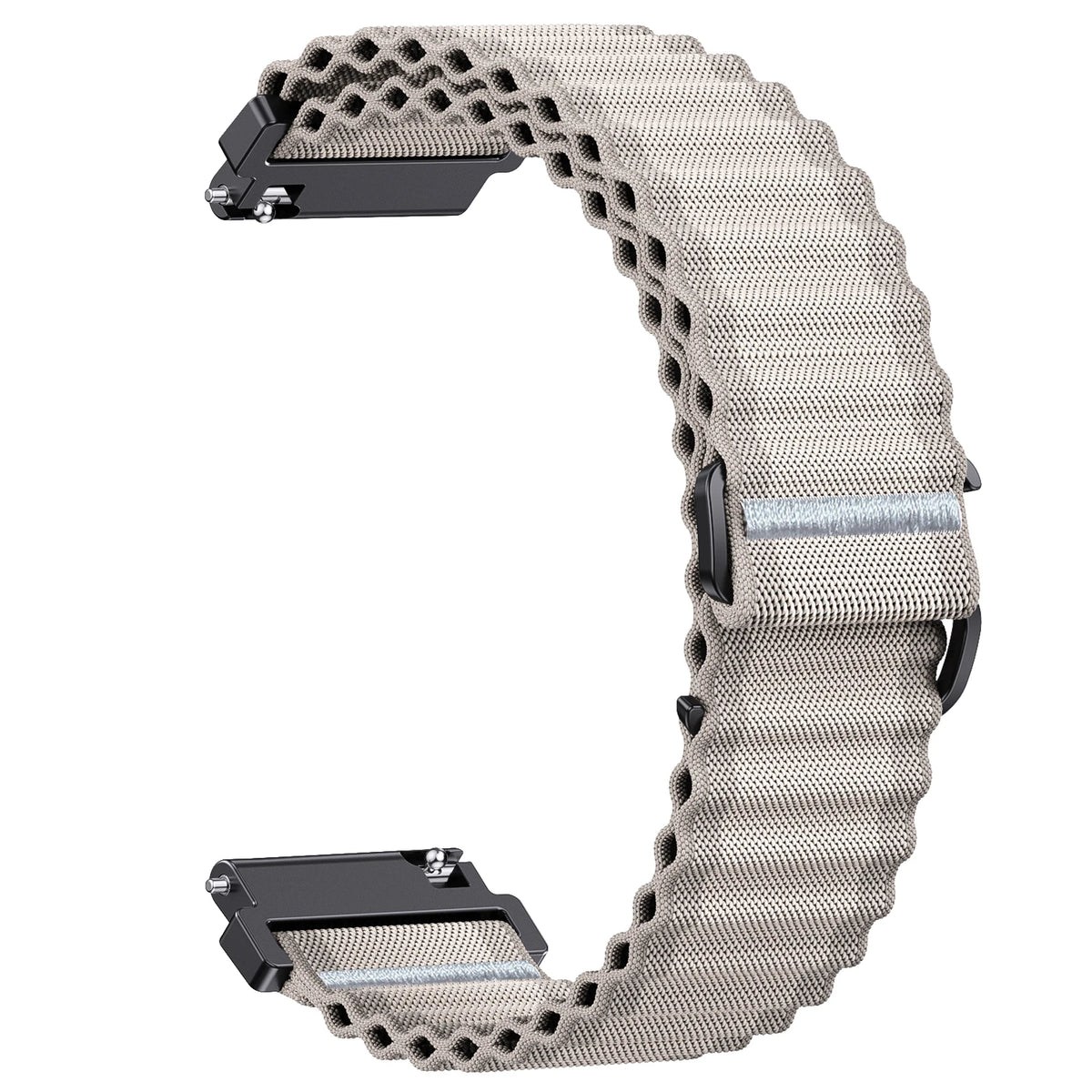 Polar Ocean-Style Ribbed Nylon Loop Band — Starlight