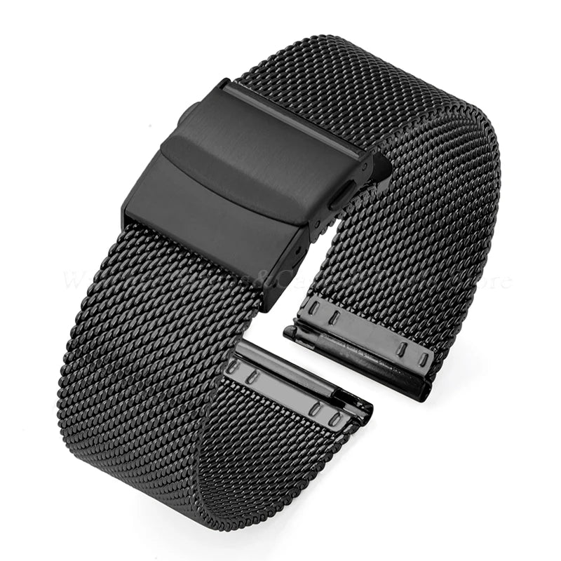 Thin Milanese Mesh Band in Black