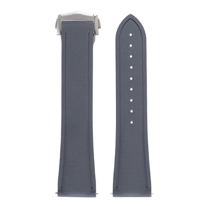 Garmin Sailcloth-Texture FKM Rubber Band in Gray with Silver Clasp