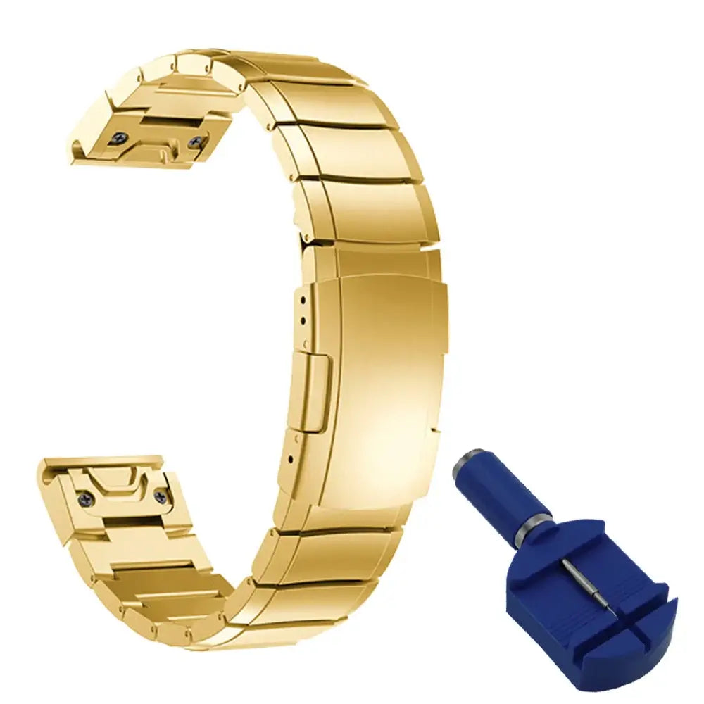 Garmin QuickFit Stainless Steel Flat-Link Band in Gold