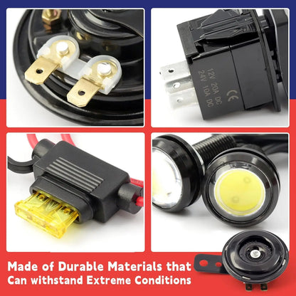 Golf Cart Turn Signal Kit with Horn, Hazard Switch and LED Lights, 12V