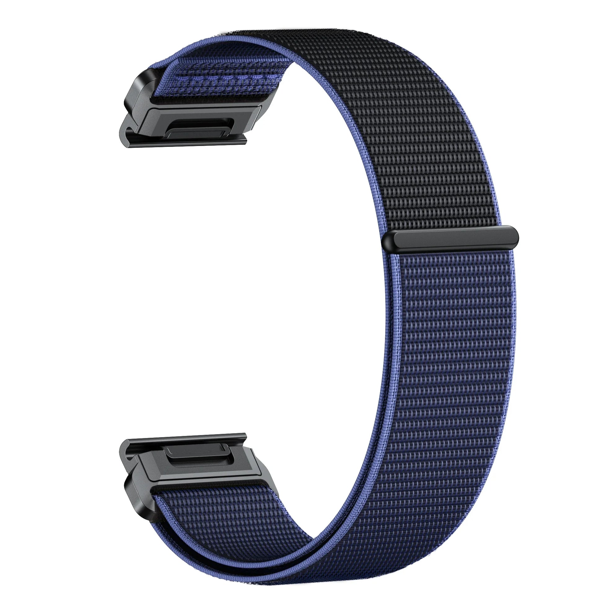 Garmin nylon quick release strap in blue and black, soft and comfortable band for smartwatches, ideal replacement.