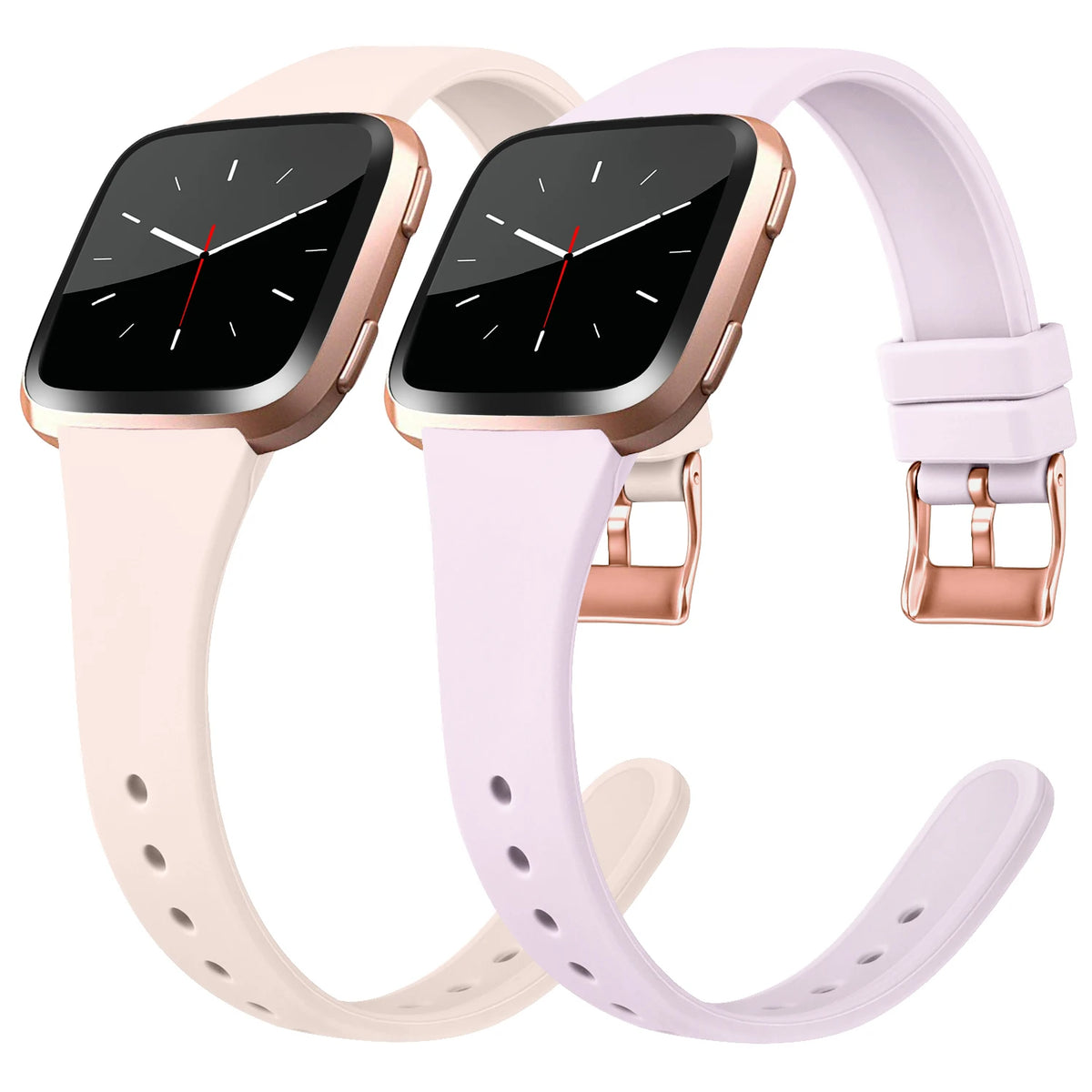 Fitbit Versa 2 Slim Silicone Buckle Band - Blush and lilac slim bands