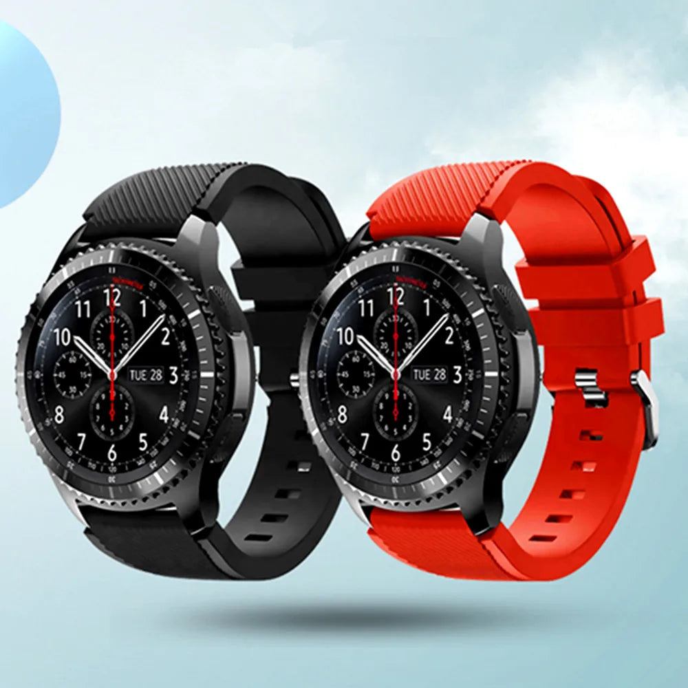 Motorola Moto Textured Silicone Band with Wide Keeper – black and red bands on watches