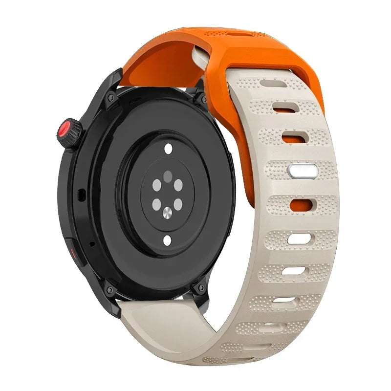 Textured Pin-and-Tuck Silicone Band for Motorola Moto — Starlight / Orange