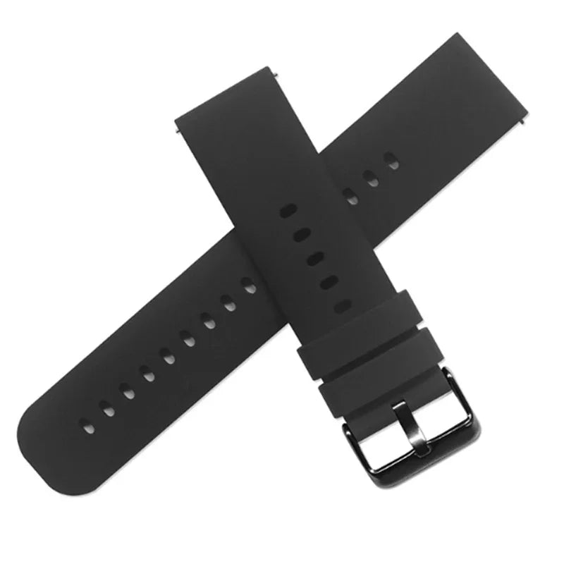 COROS Smooth Silicone Watch Band with Pin Buckle - Black - Black Buckle
