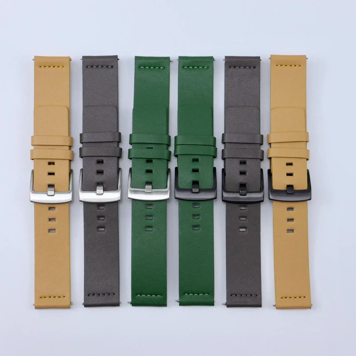 COROS Leather Watch Band with Square Adjustment Holes - Leather strap and buckle color selection