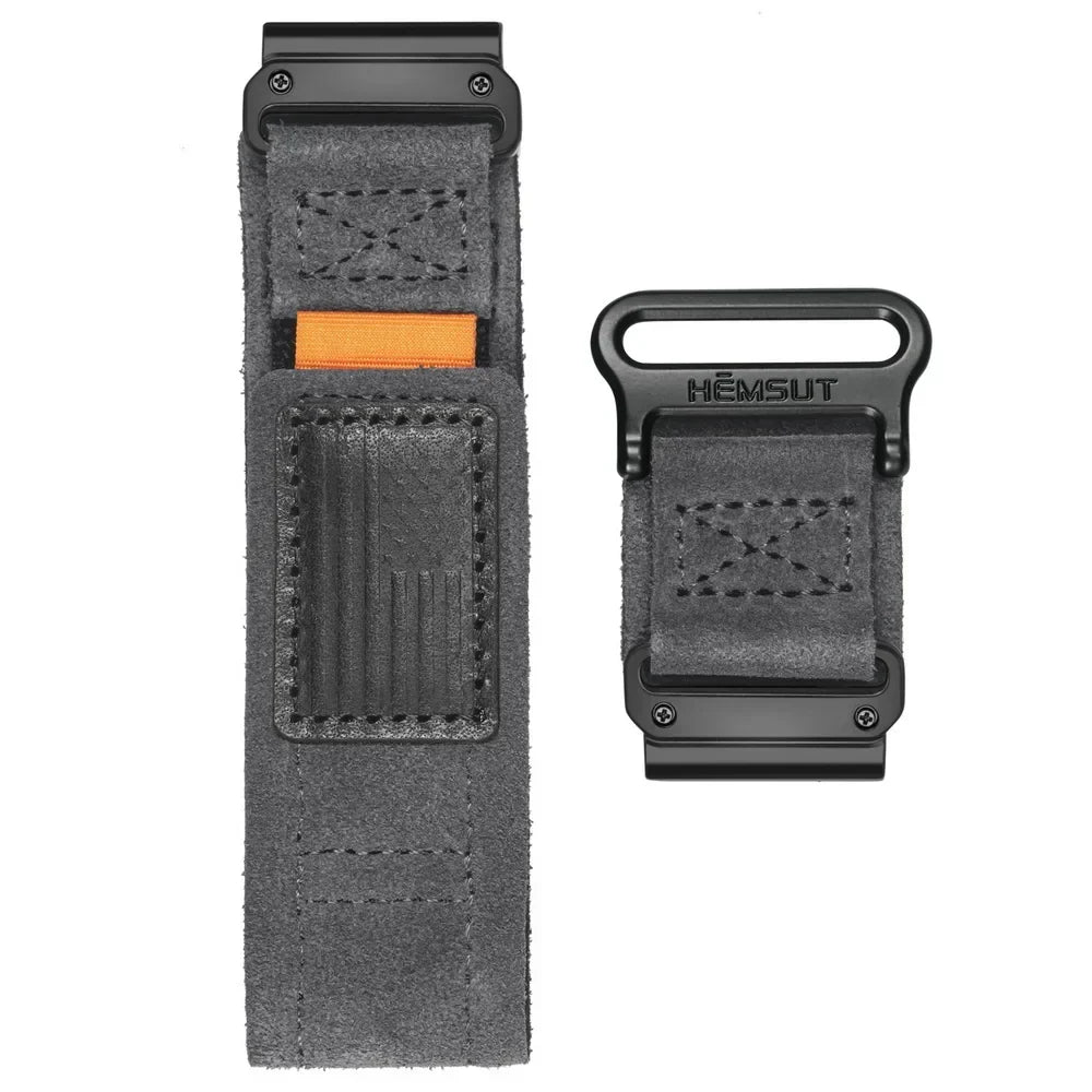 Garmin QuickFit Loop Band - Nylon and Leather Styles in Leather - Gray