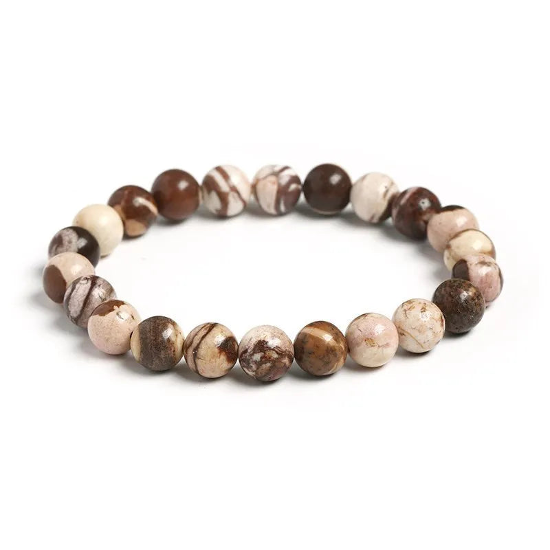 Zebra Jasper Bead Stretch Bracelet