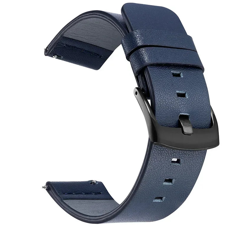 Motorola Moto Leather Band with Square Adjustment Holes — Navy Blue / Black Buckle