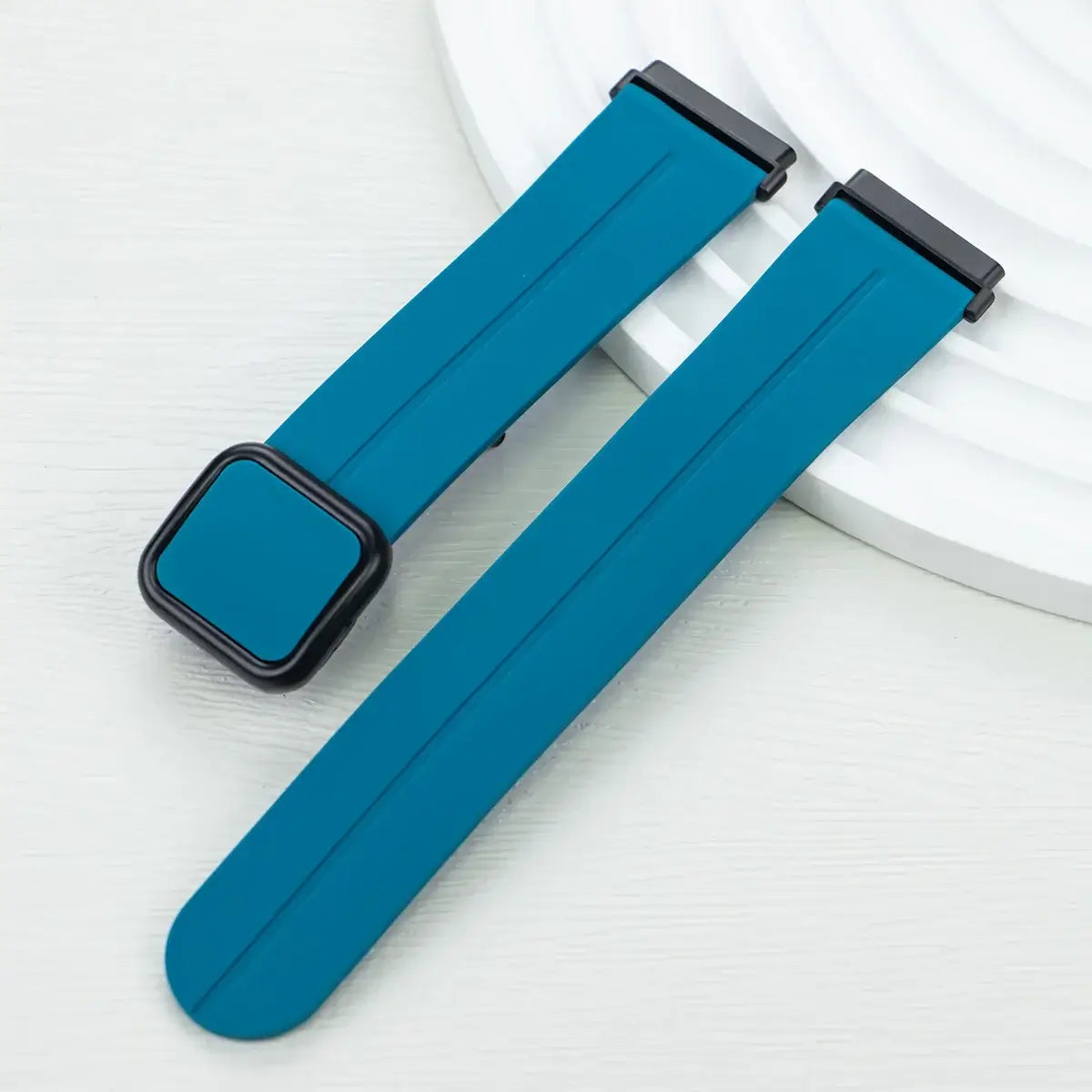 Fitbit Versa & Sense Square-Clasp Magnetic Silicone Band - Teal