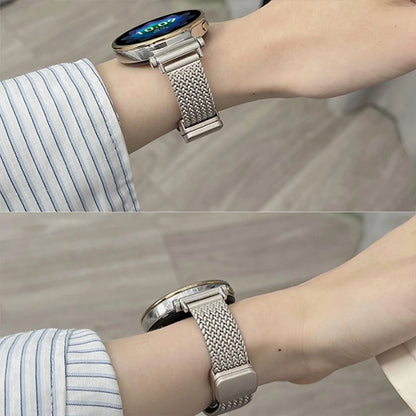Slim Magnetic Metal Mesh Band worn on a wrist