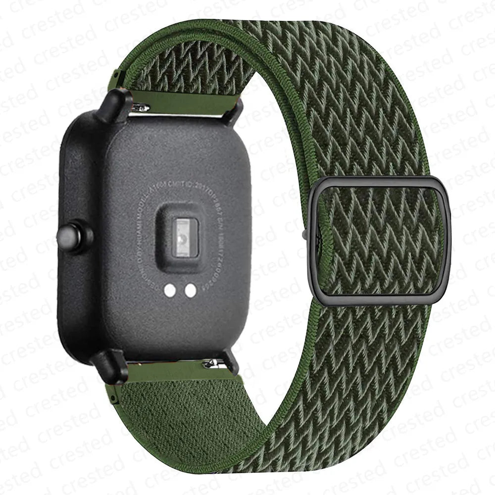 Adjustable Nylon Loop Band for Polar – Olive Chevron
