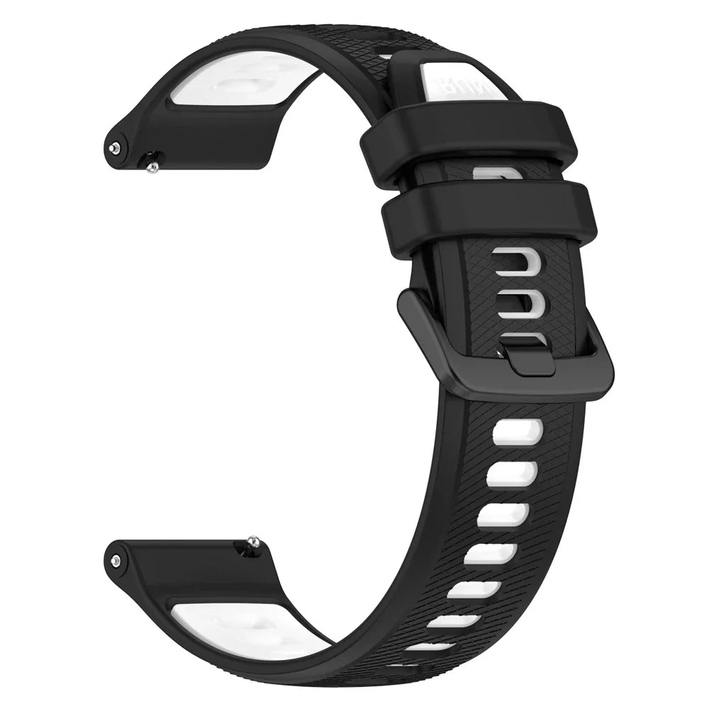 Polar Textured Silicone Band with Color and Buckle Options — Black / White